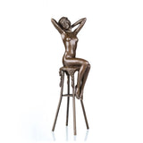 Statue Bronze Femme Assise