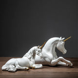 Statue Cheval<br>La Licorne en Résine