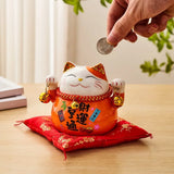 Statue Chat<br>Maneki Neko Orange