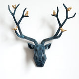 Statue Animal<br> Tête de Cerf Murale Blanche