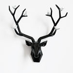 Statue Animal<br> Tête de Cerf Murale Blanche