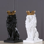 Statue Lion Couronne