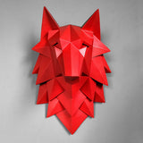 Statue Animal<br>Le Trophée Tête de Loup Origami