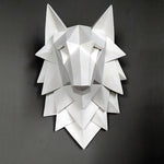 Statue Animal<br>Le Trophée Tête de Loup Origami