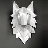 Statue Animal<br>Le Trophée Tête de Loup Origami