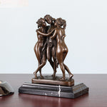 Statue Grecque<br>Les Trois Grâces de Bronze